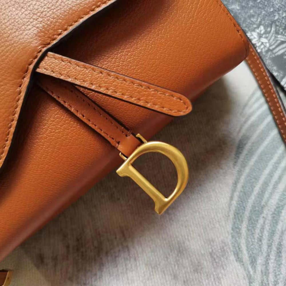 Dior Women Saddle Double Pouch Goatskin-Brown - image 10