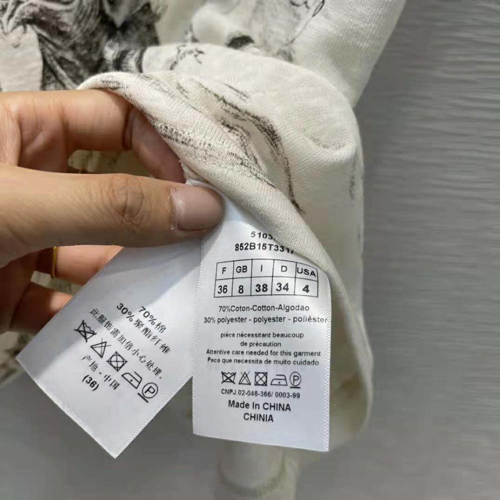 Dior Women T-shirt Ecru Dior Des Vents Cotton Jersey and Linen - image 7