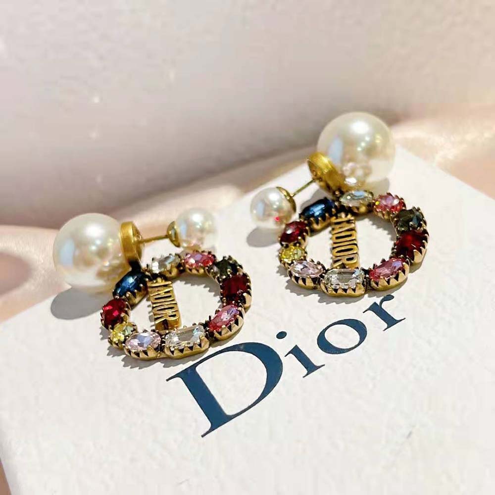 Dior Women Tribales Earrings Antique Gold-Finish Metal - image 8