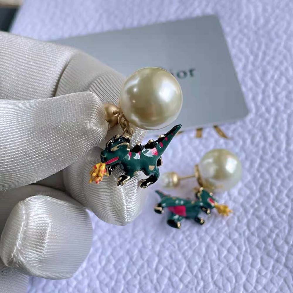 Dior Women Tribales Earrings Gold-Finish Metal and White Resin Pearls - image 6