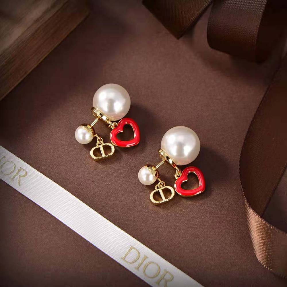 Side angle showing Dior Women Tribales Earrings post back closure