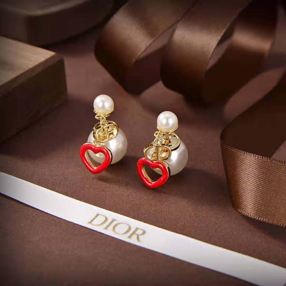 Dior Women Tribales Earrings Gold-Finish Metal with White Resin Pearls - image 5