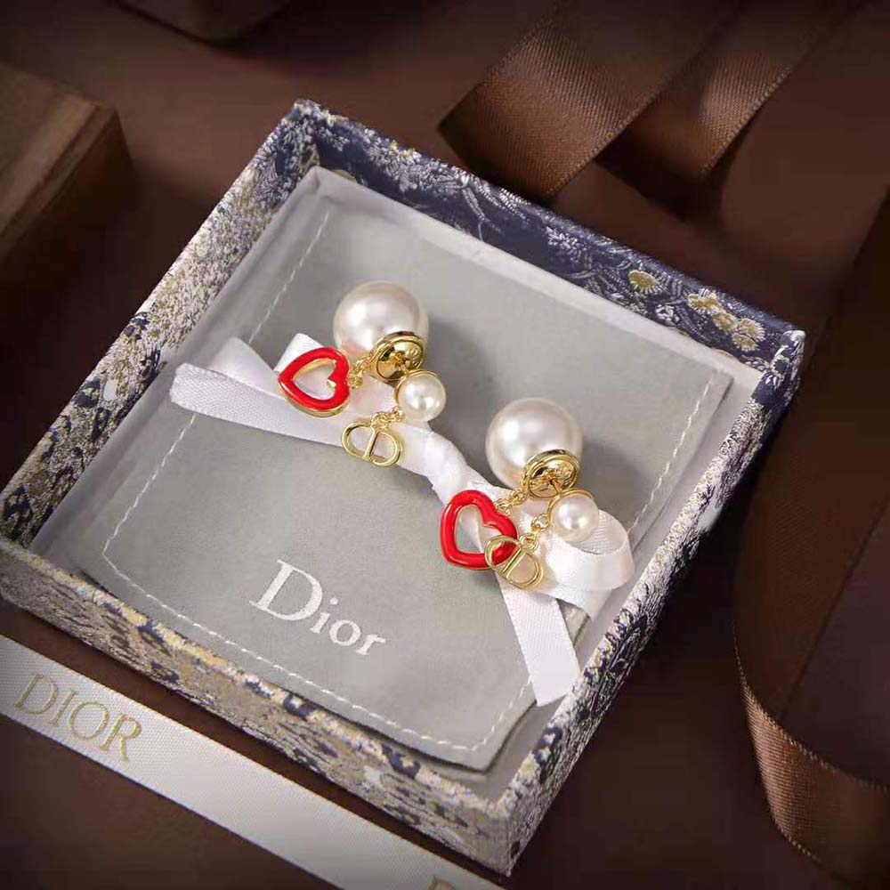 Dior Women Tribales Earrings Gold-Finish Metal with White Resin Pearls - image 4