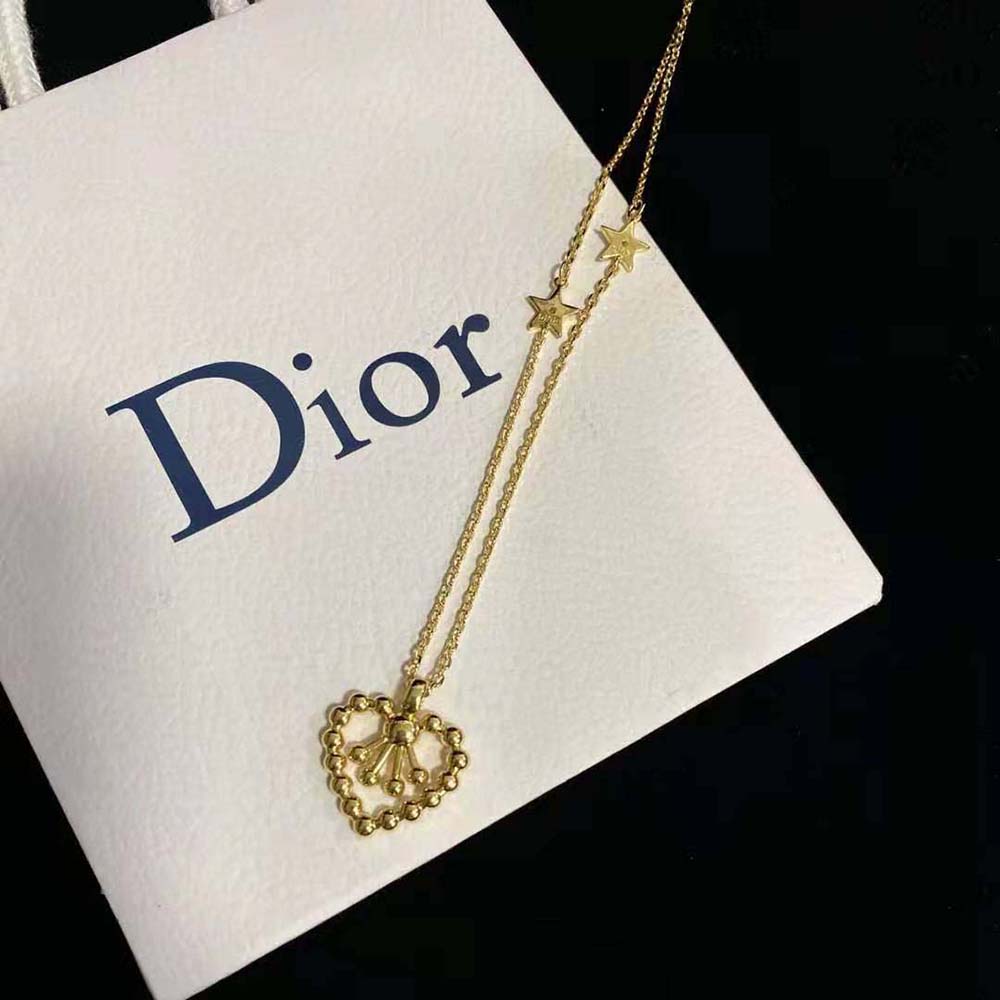 Dior Women in Heart Lights Necklace Gold-Finish Metal and Multicolor Crystals - image 4