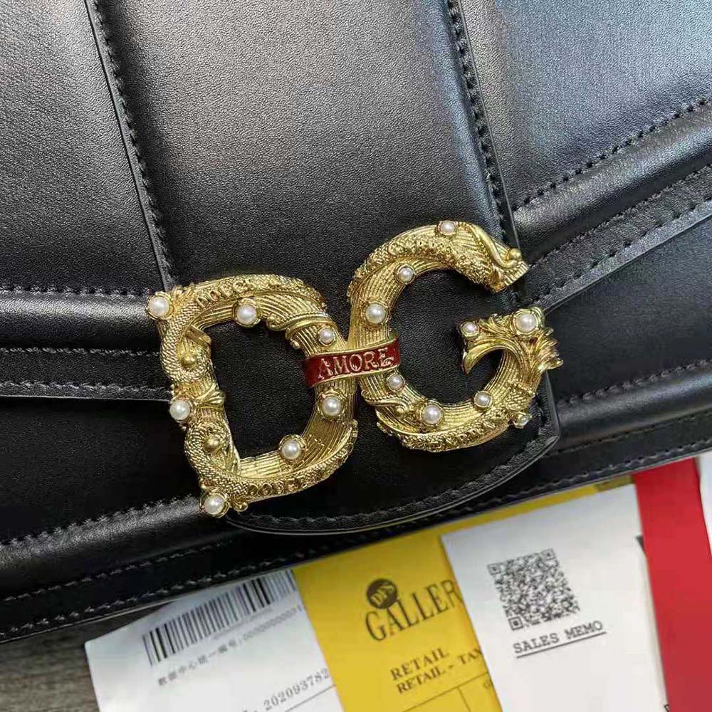 Dolce Gabbana D&G Women Amore Bag in Calfskin-Black - image 9