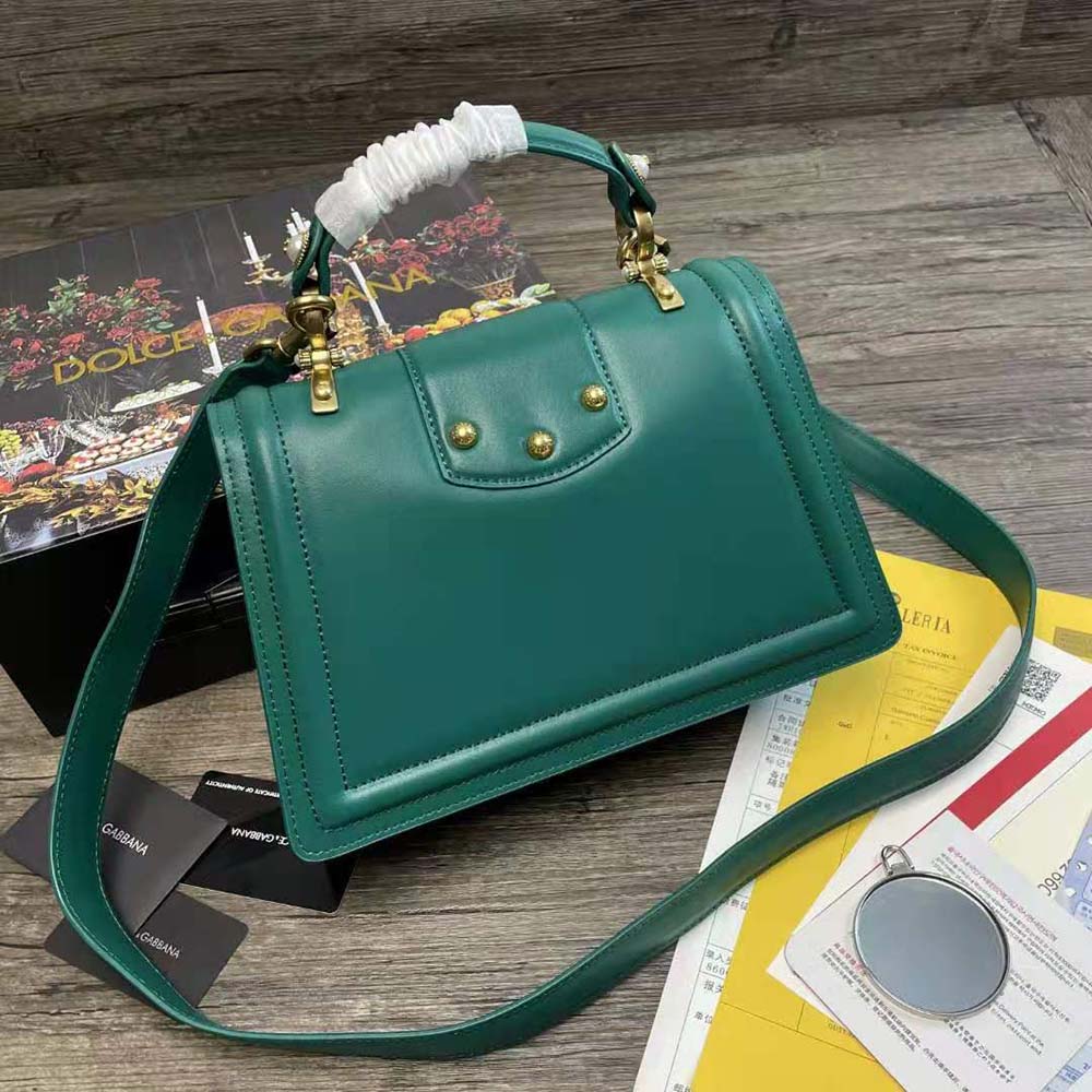 Dolce Gabbana D&G Women Amore Bag in Calfskin Leather-Green - image 4