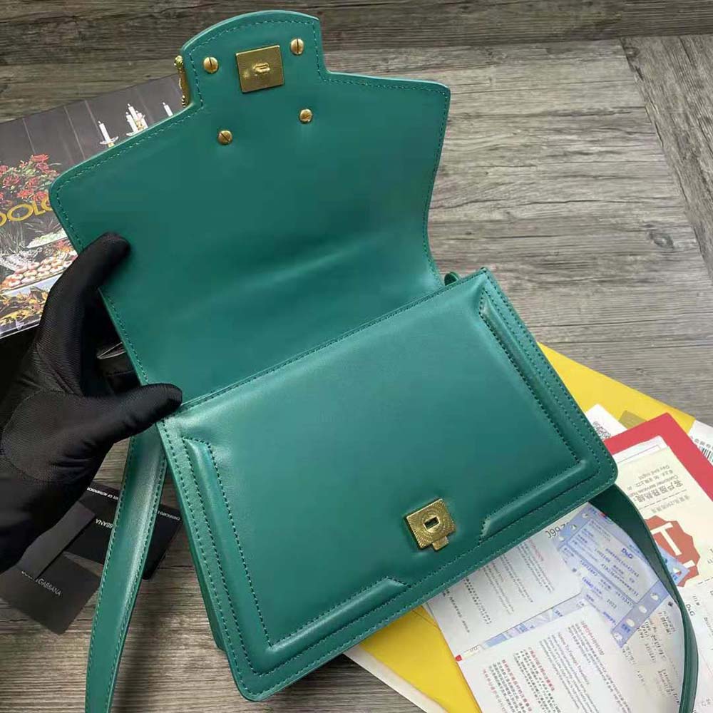 Dolce Gabbana D&G Women Amore Bag in Calfskin Leather-Green - image 5