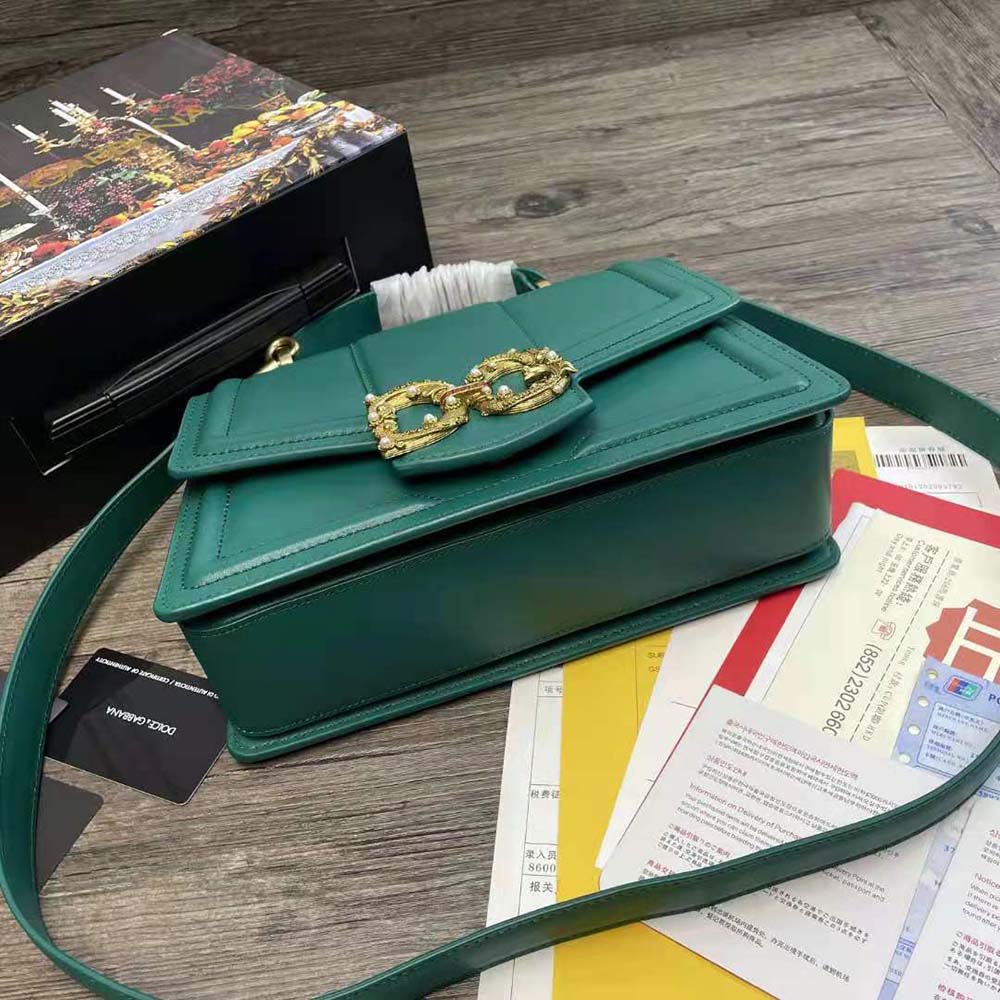 Dolce Gabbana D&G Women Amore Bag in Calfskin Leather-Green - image 6