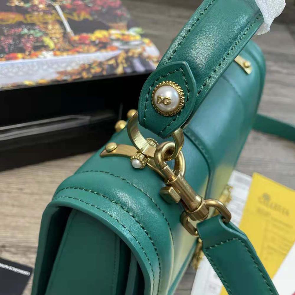 Dolce Gabbana D&G Women Amore Bag in Calfskin Leather-Green - image 7