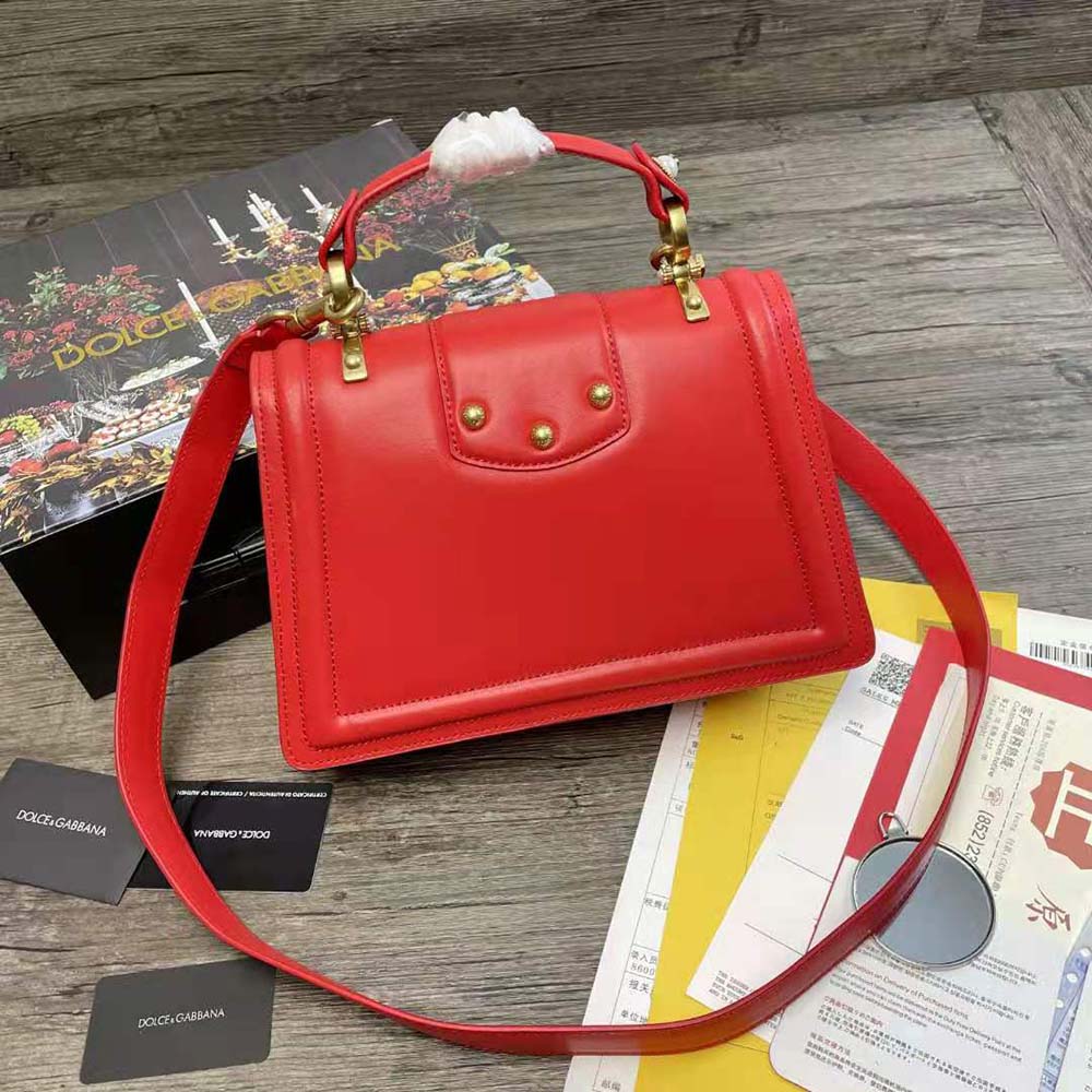 Dolce Gabbana D&G Women Amore Bag in Calfskin Leather-Red - image 4