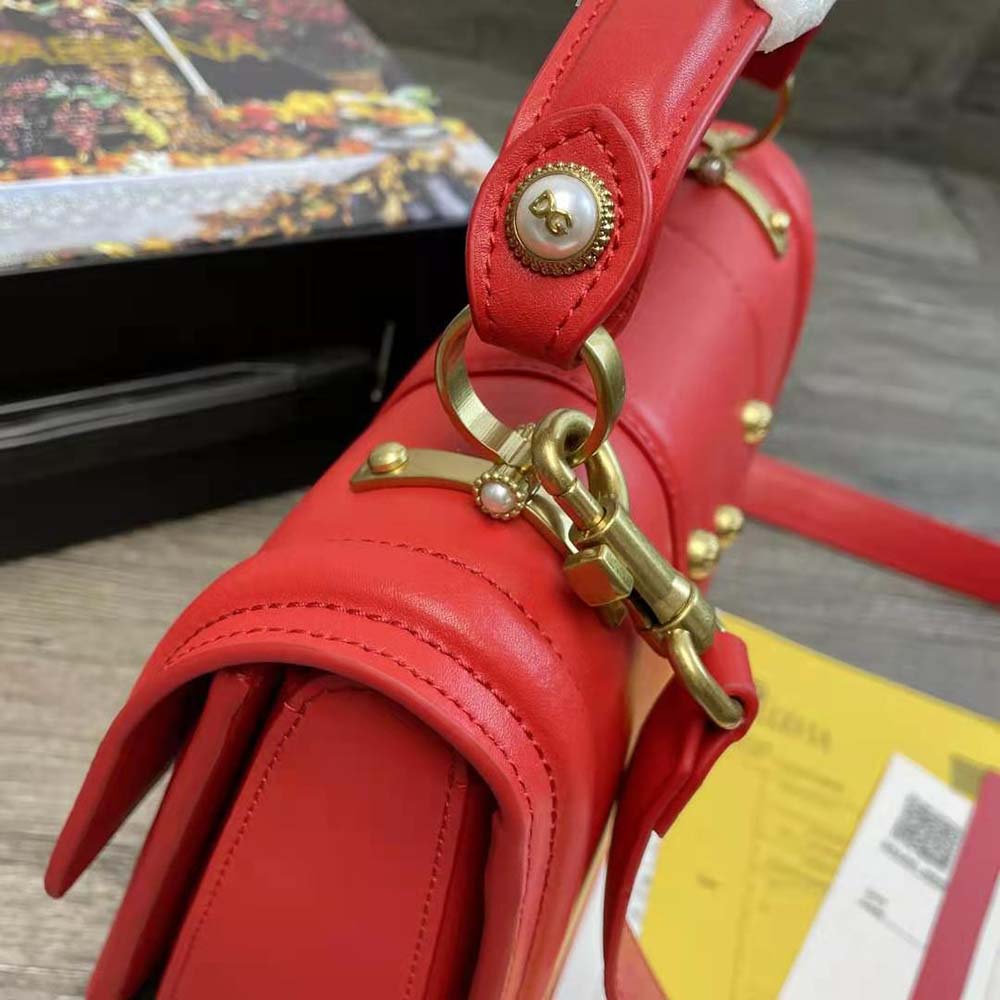 Dolce Gabbana D&G Women Amore Bag in Calfskin Leather-Red - image 6