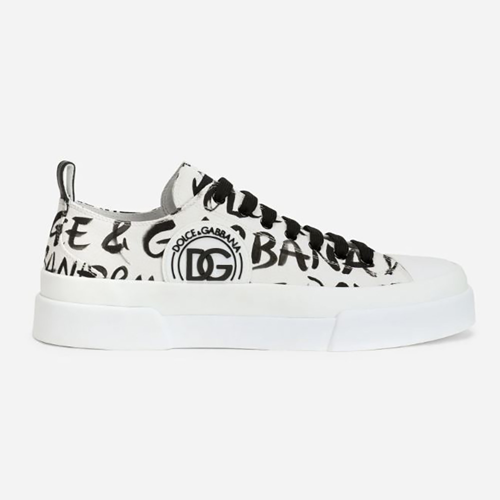 Side view of Dolce Gabbana D&G Women Canvas Portofino Light Sneakers