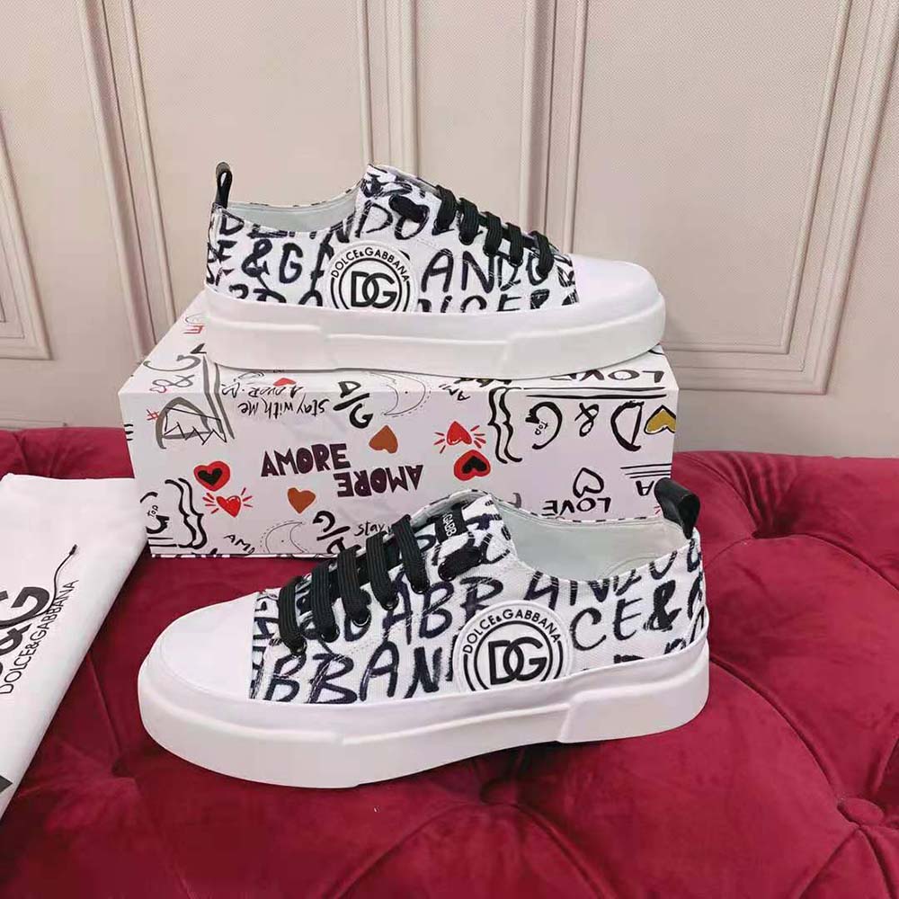 Dolce Gabbana D&G Women Canvas Portofino Light Sneakers with DG Logo Print - image 4