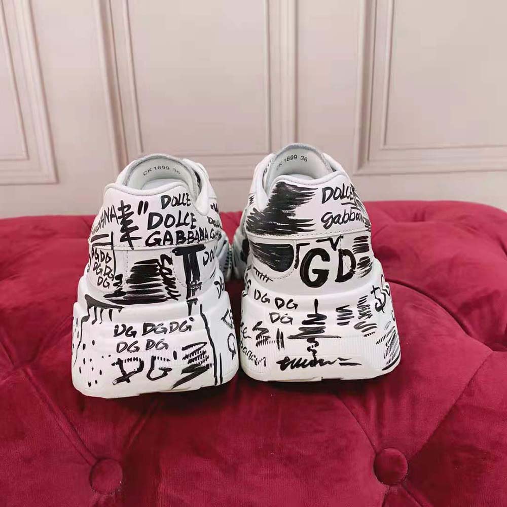 Dolce Gabbana D&G Women Hand-Painted Graffiti Calfskin Nappa Daymaster Sneakers - image 7