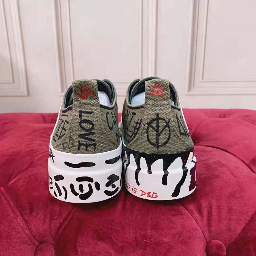 Dolce Gabbana D&G Women Hand-Painted Graffiti Canvas Portofino Light Sneakers - image 6