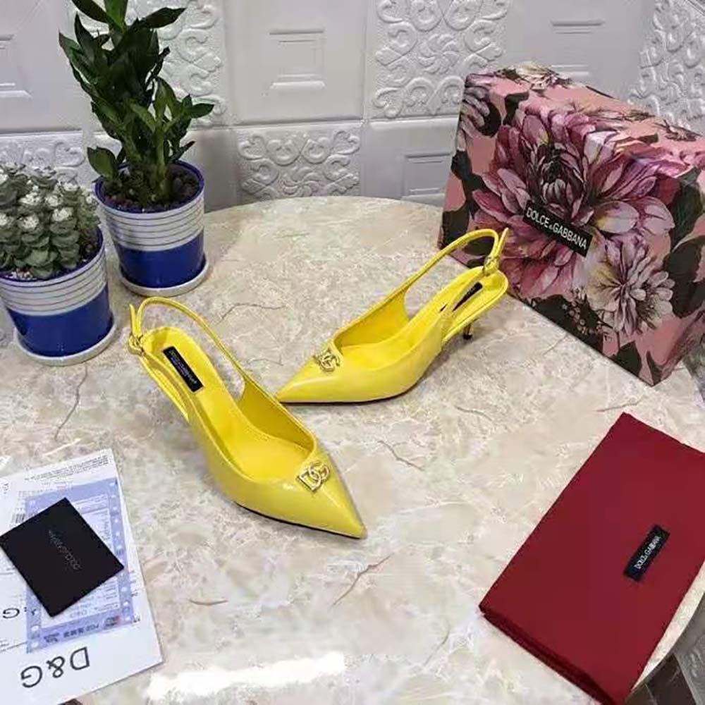 Dolce Gabbana D&G Women Patent Leather Slingbacks with DG Logo - image 5