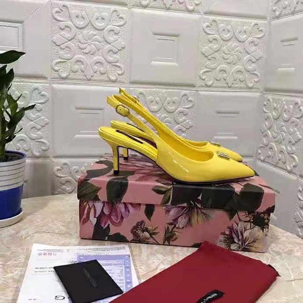 Dolce Gabbana D&G Women Patent Leather Slingbacks with DG Logo - image 7