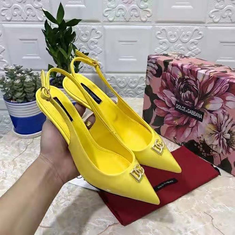 Dolce Gabbana D&G Women Patent Leather Slingbacks with DG Logo - image 8