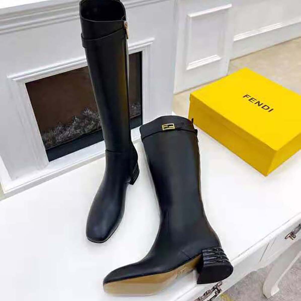Fendi Women Boots Black in Calfskin Leather - image 4