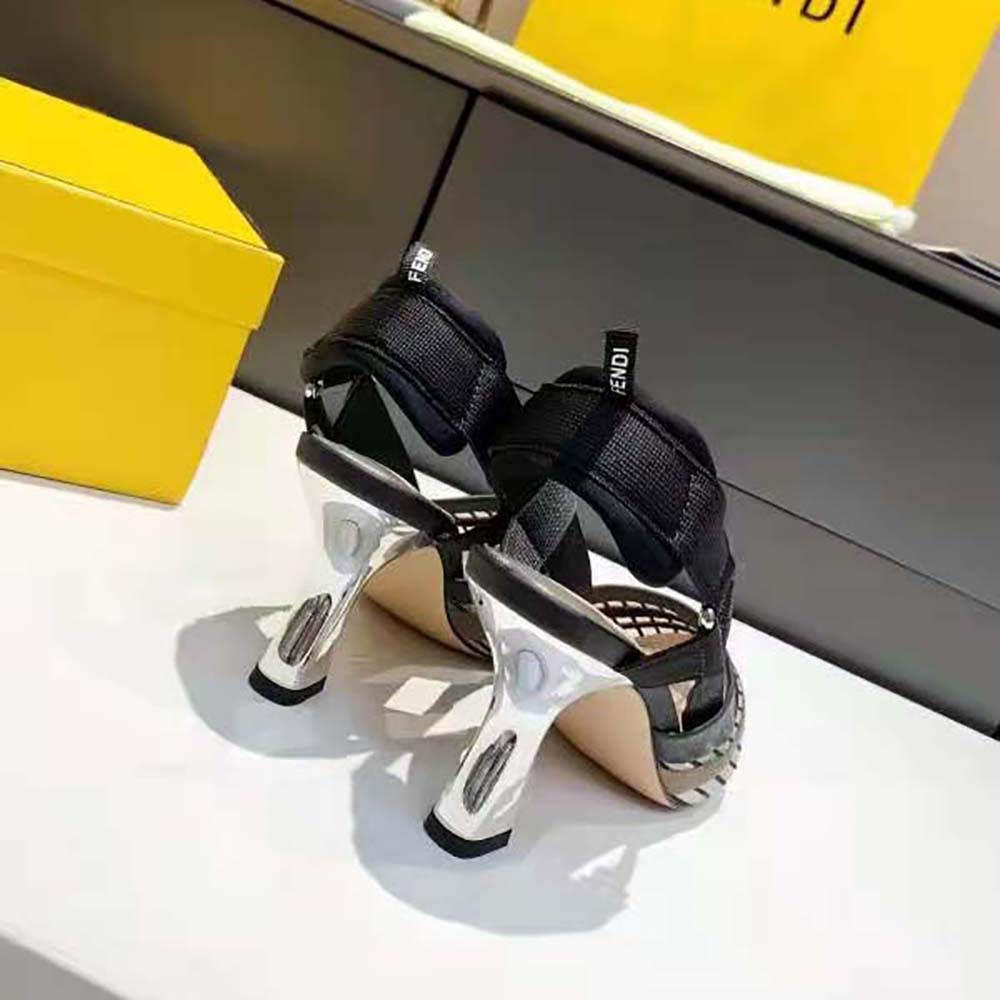 Fendi Women Colibri Black Micromesh High-Heeled Slingbacks - image 10