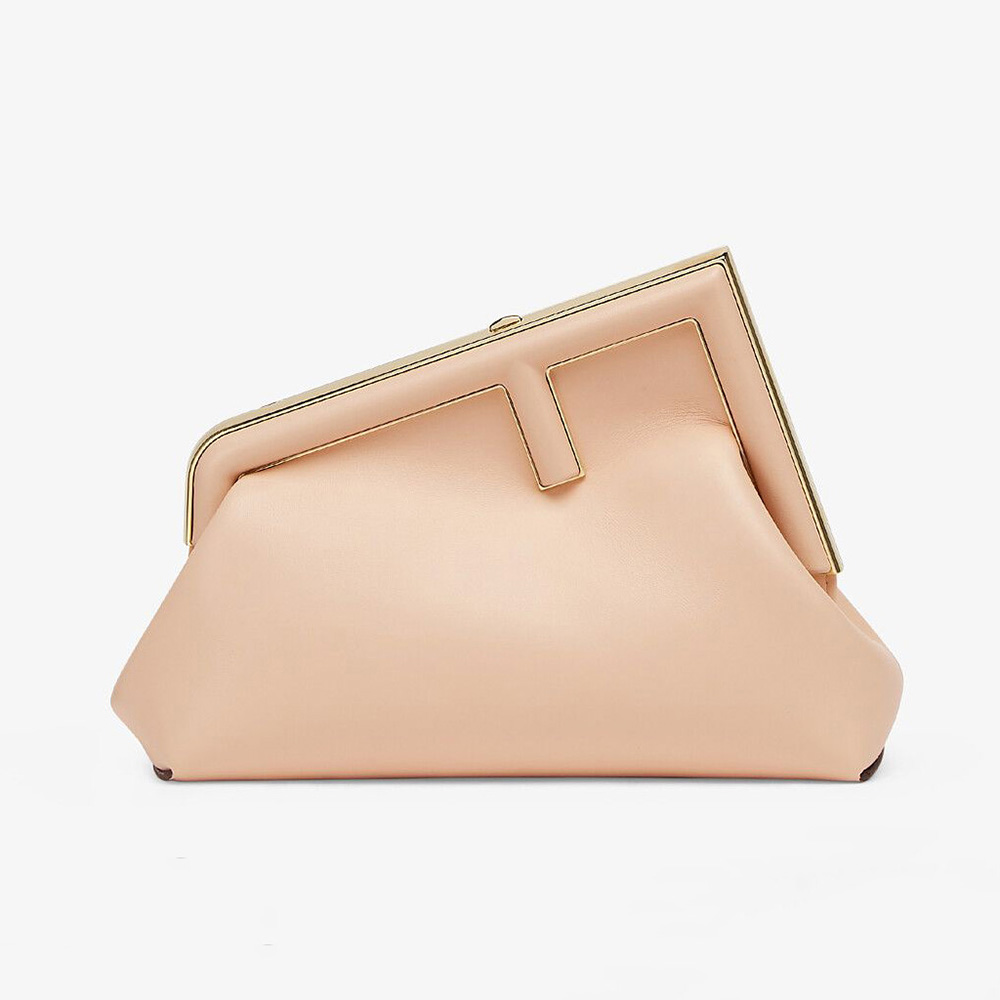 Front view of Fendi Women First Small Nappa Leather Bag-Pink
