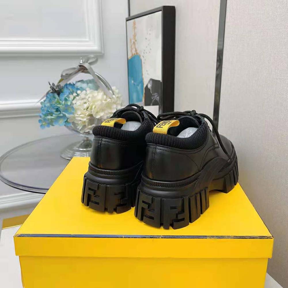 Fendi Women Force Black Leather Lace-ups - image 6