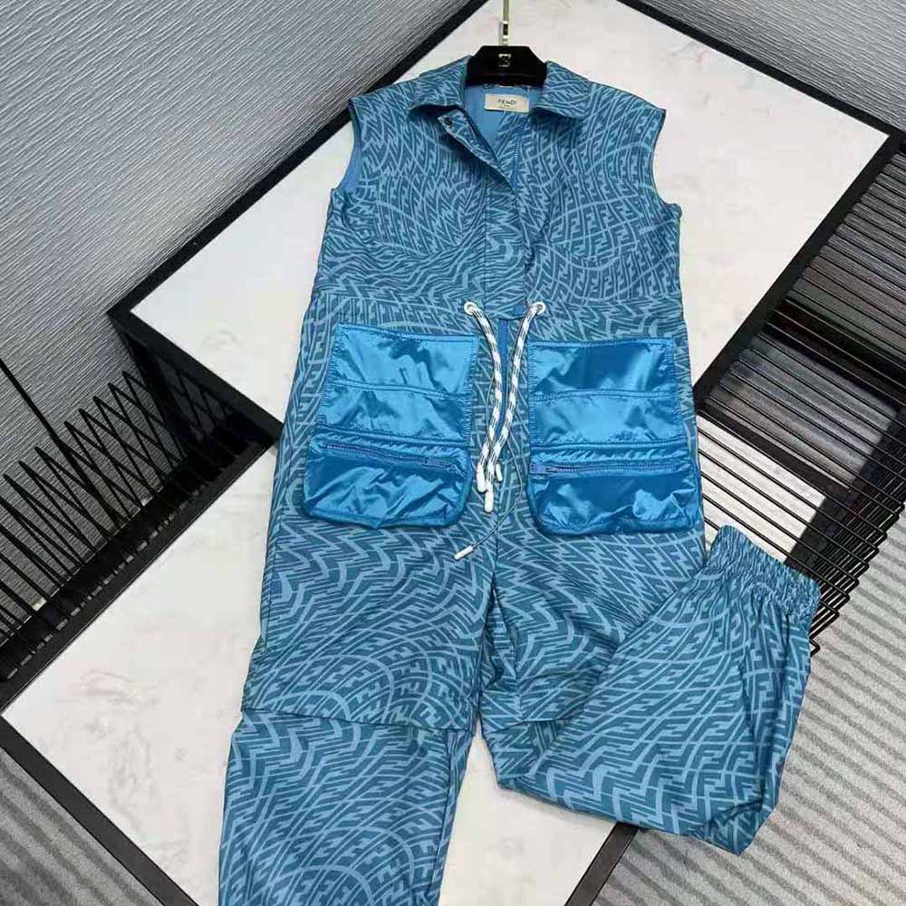 Fendi Women Jumpsuit Light Blue Denim Jumpsuit - image 5