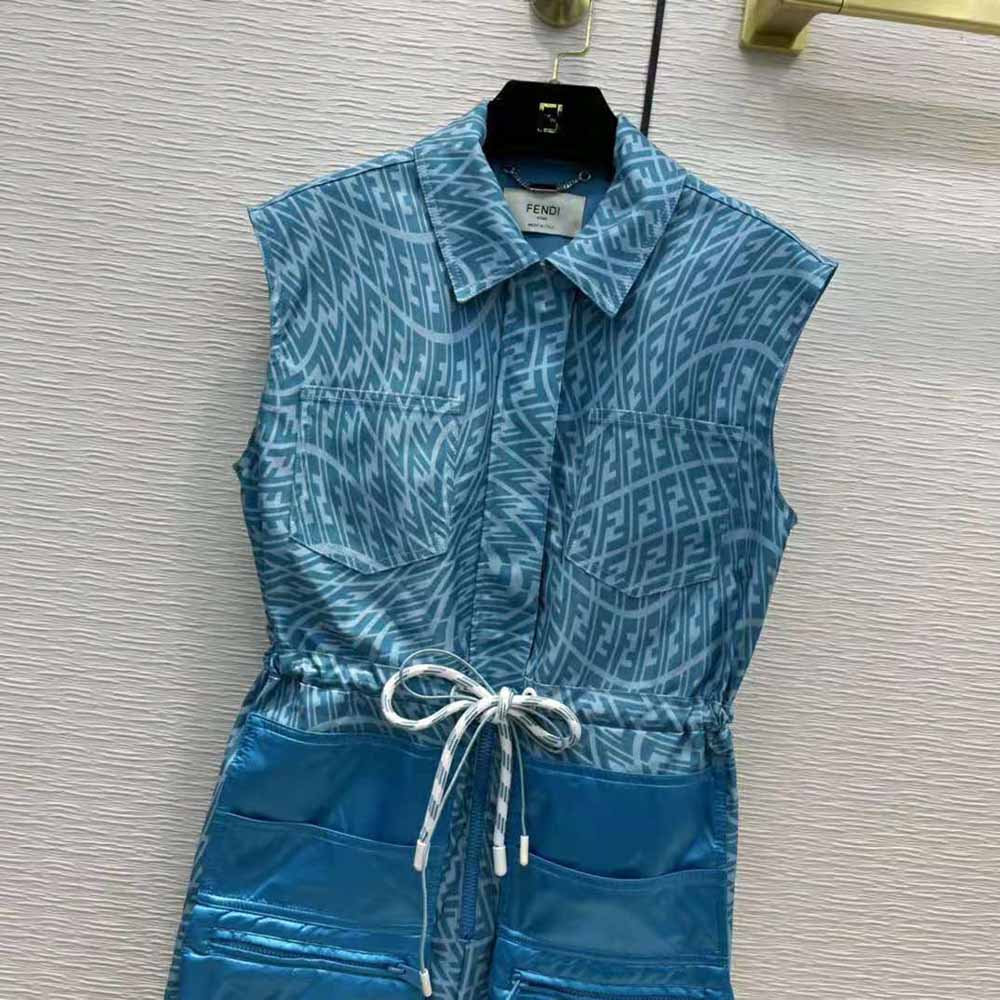 Fendi Women Jumpsuit Light Blue Denim Jumpsuit - image 6