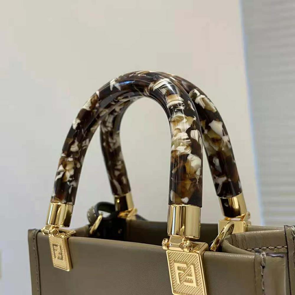 Fendi Women Mini Sunshine Shopper Gray Leather and Elaphe Mini-Bag - image 8