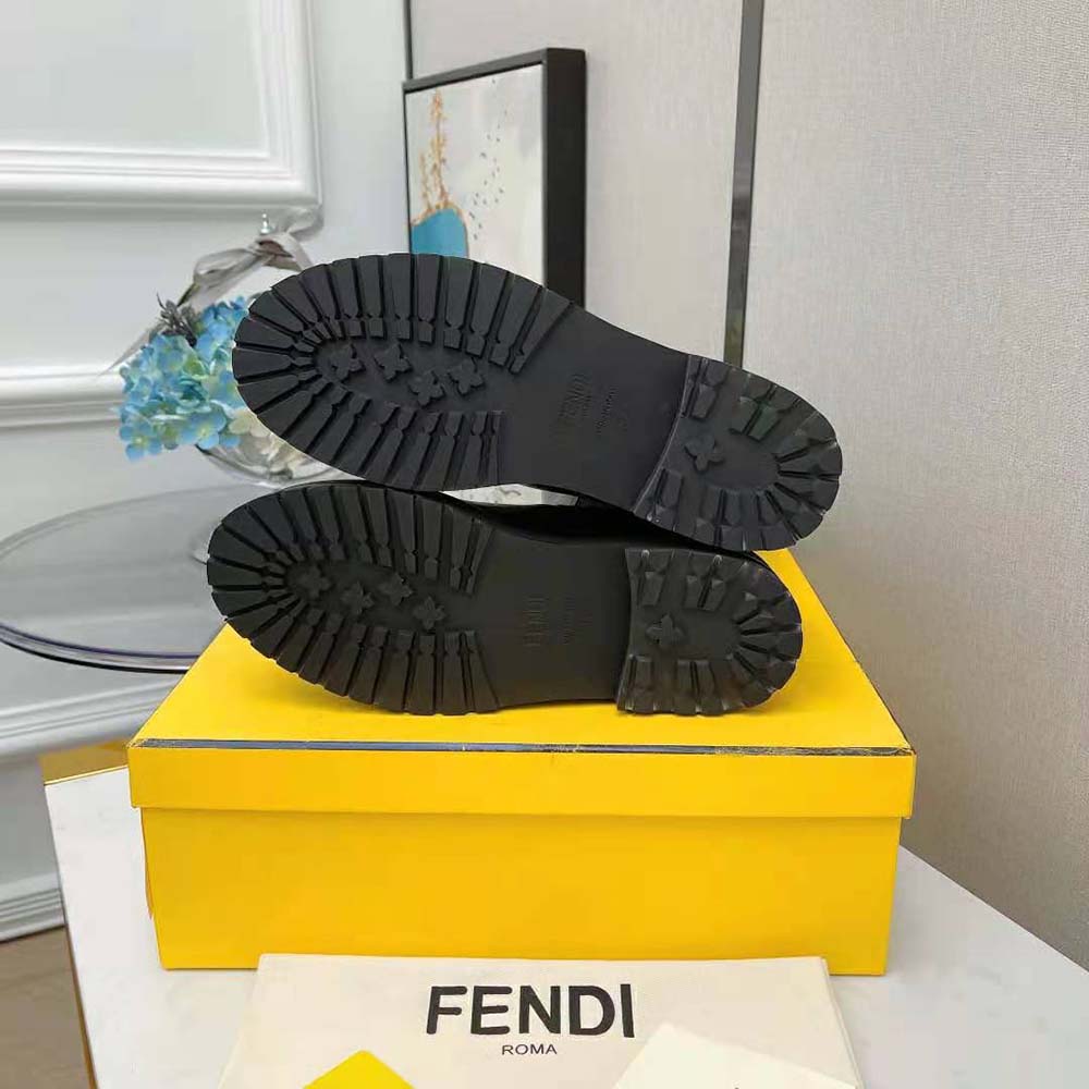Fendi Women Promenades Black Leather Biker Boots - image 7