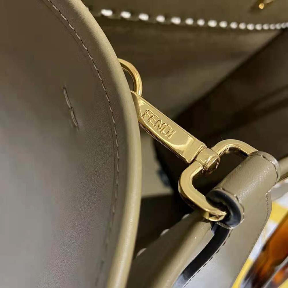 Fendi Women Sunshine Medium Gray Leather and Elaphe Shopper - image 7