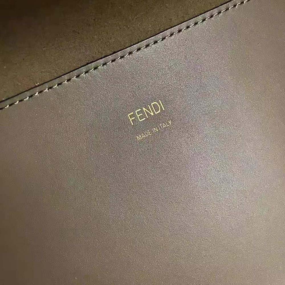Fendi Women Sunshine Medium Gray Leather and Elaphe Shopper - image 10