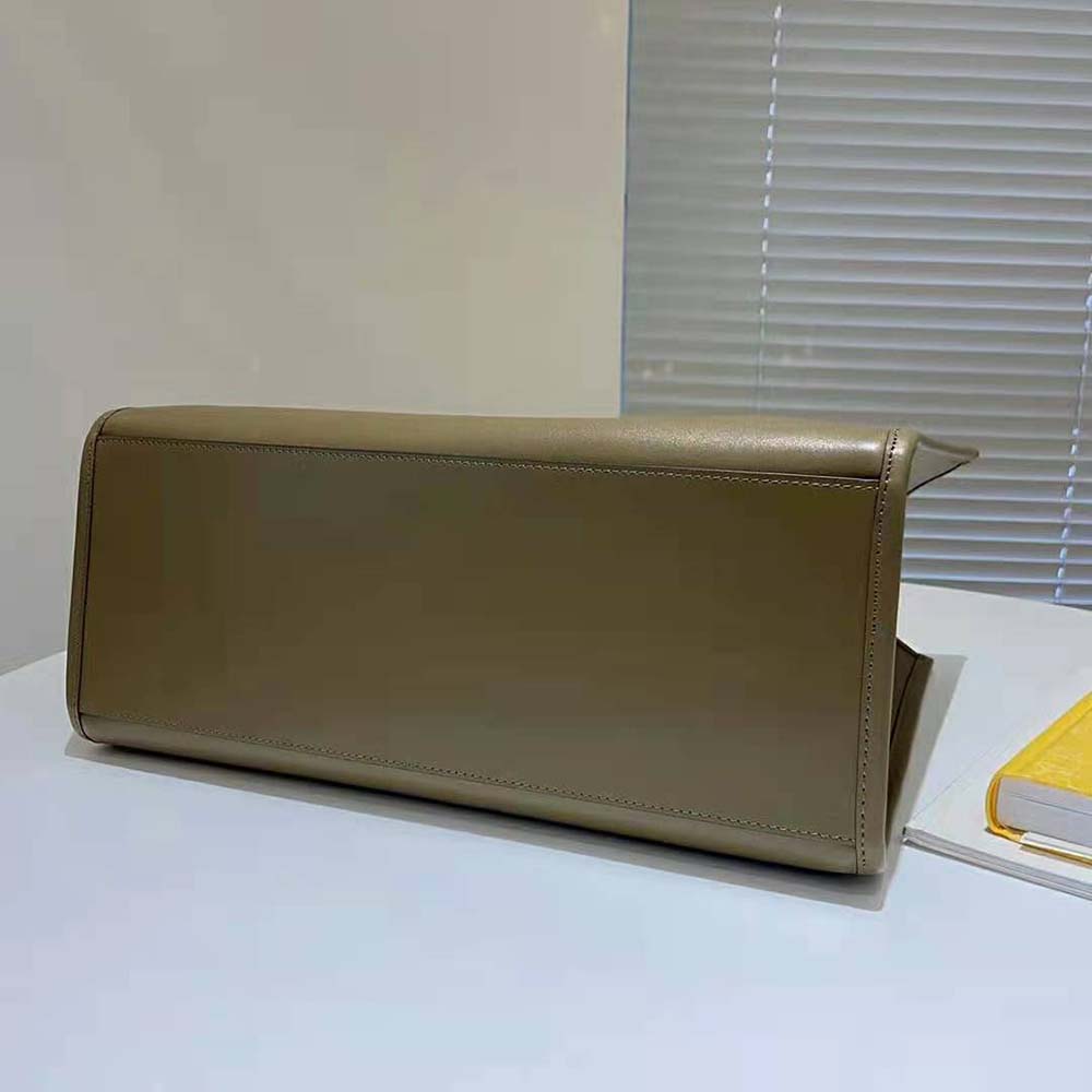 Fendi Women Sunshine Medium Gray Leather and Elaphe Shopper - image 4