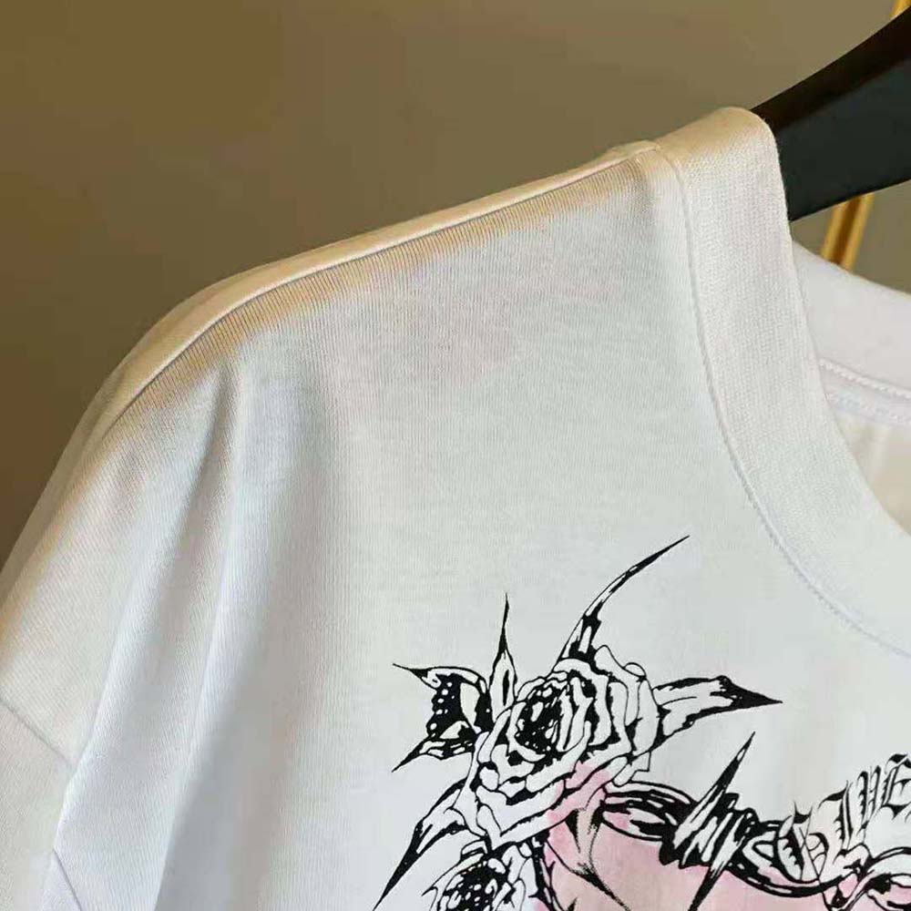 Givenchy Men Gothic Printed Oversized T-Shirt-Pink - image 5