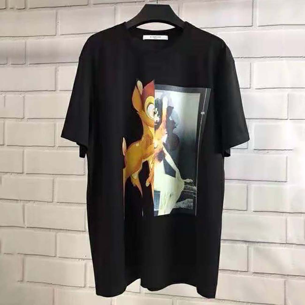 Close-up detail of Bambi print on Givenchy Men Oversized T-Shirt
