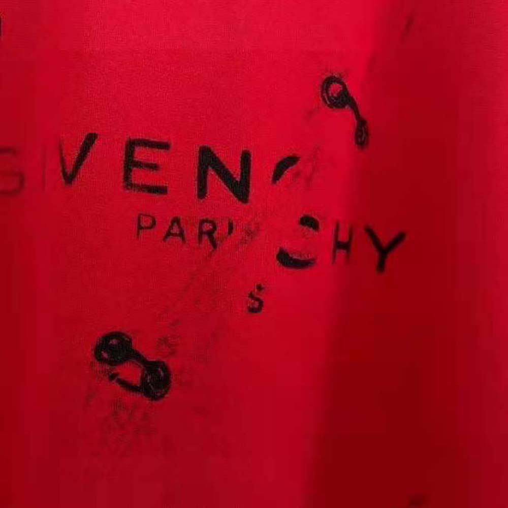 Givenchy Men Oversized T-Shirt with Trompe-L oeil Effect-Red - image 9