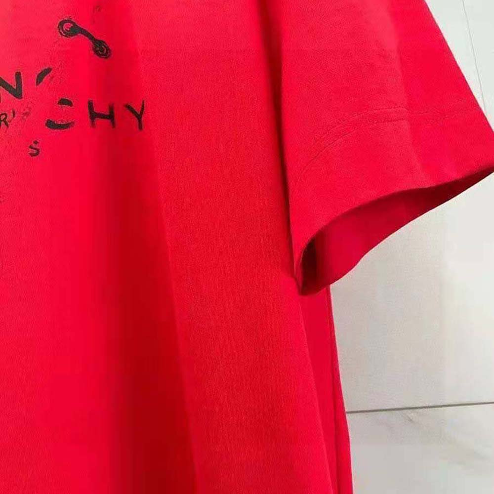 Givenchy Men Oversized T-Shirt with Trompe-L oeil Effect-Red - image 8