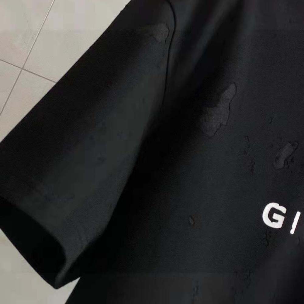 Givenchy Men Paris Destroyed T-Shirt-Black - image 7