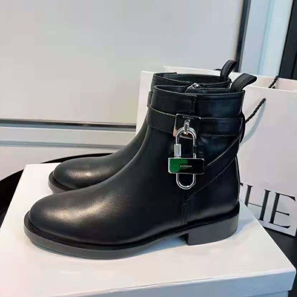 Top-down view of Givenchy Women Boots in Leather with Padlock laces