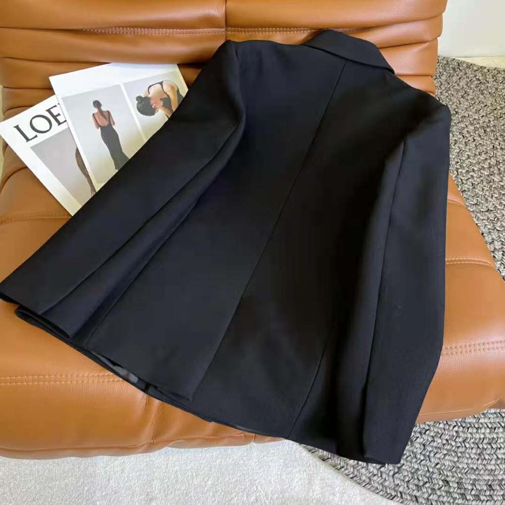 Givenchy Women Jacket in Lightweight Wool with Padlock-Black - image 4