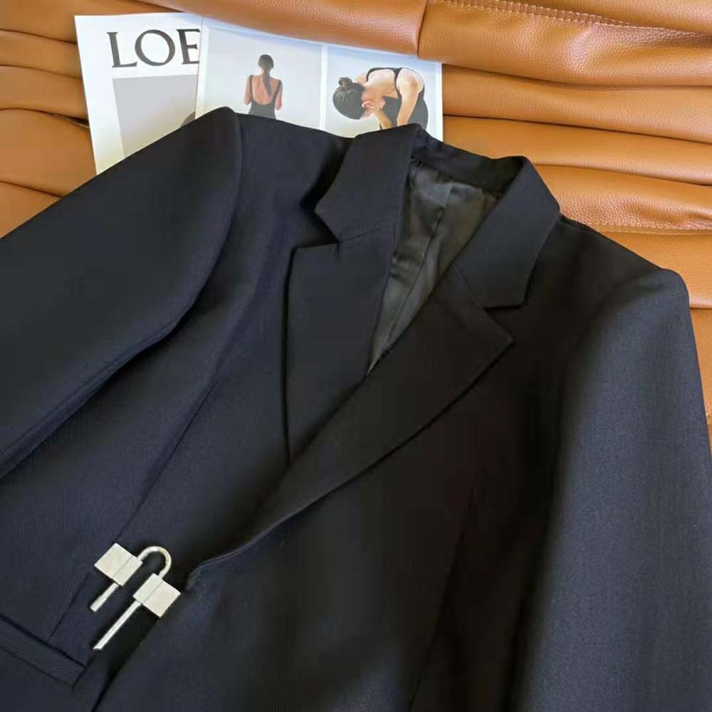 Givenchy Women Jacket in Lightweight Wool with Padlock-Black - image 6