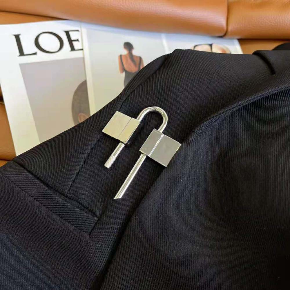 Givenchy Women Jacket in Lightweight Wool with Padlock-Black - image 10