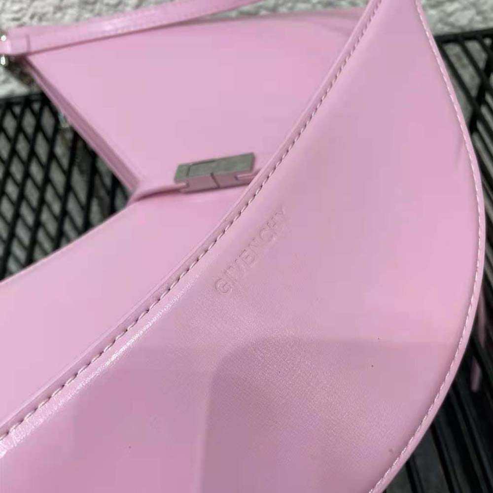 Givenchy Women Small Cut Out Bag in Box Leather with Chain-Pink - image 10