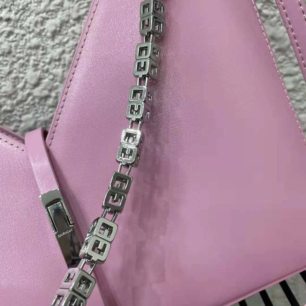 Givenchy Women Small Cut Out Bag in Box Leather with Chain-Pink - image 9