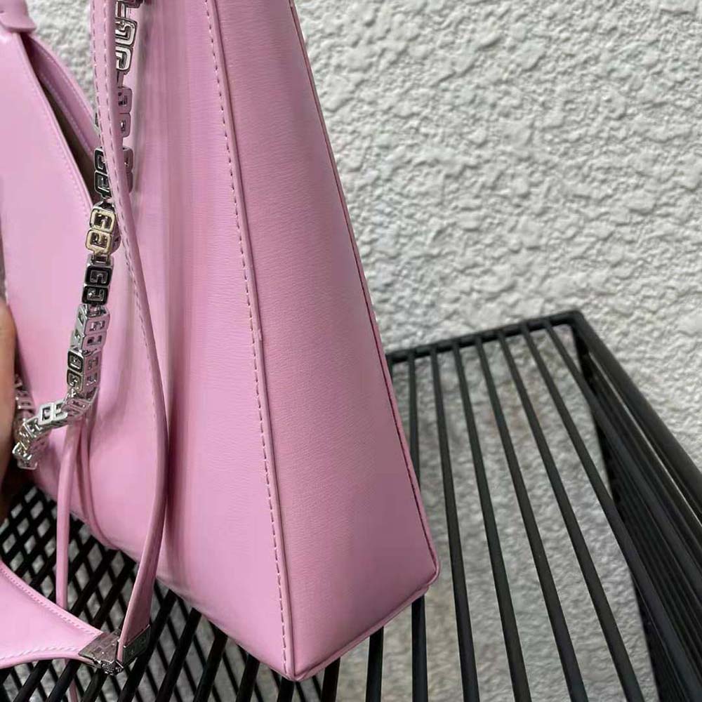 Givenchy Women Small Cut Out Bag in Box Leather with Chain-Pink - image 8
