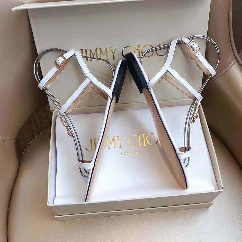 Jimmy Choo Women Alodie Flat Latte Nappa and Patent Leather Flat Sandals - image 7