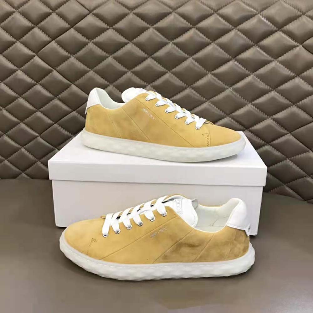 Jimmy Choo Women Diamond Light/F Light Mocha Suede and Light Mocha Nappa Low-Top Trainers - image 5