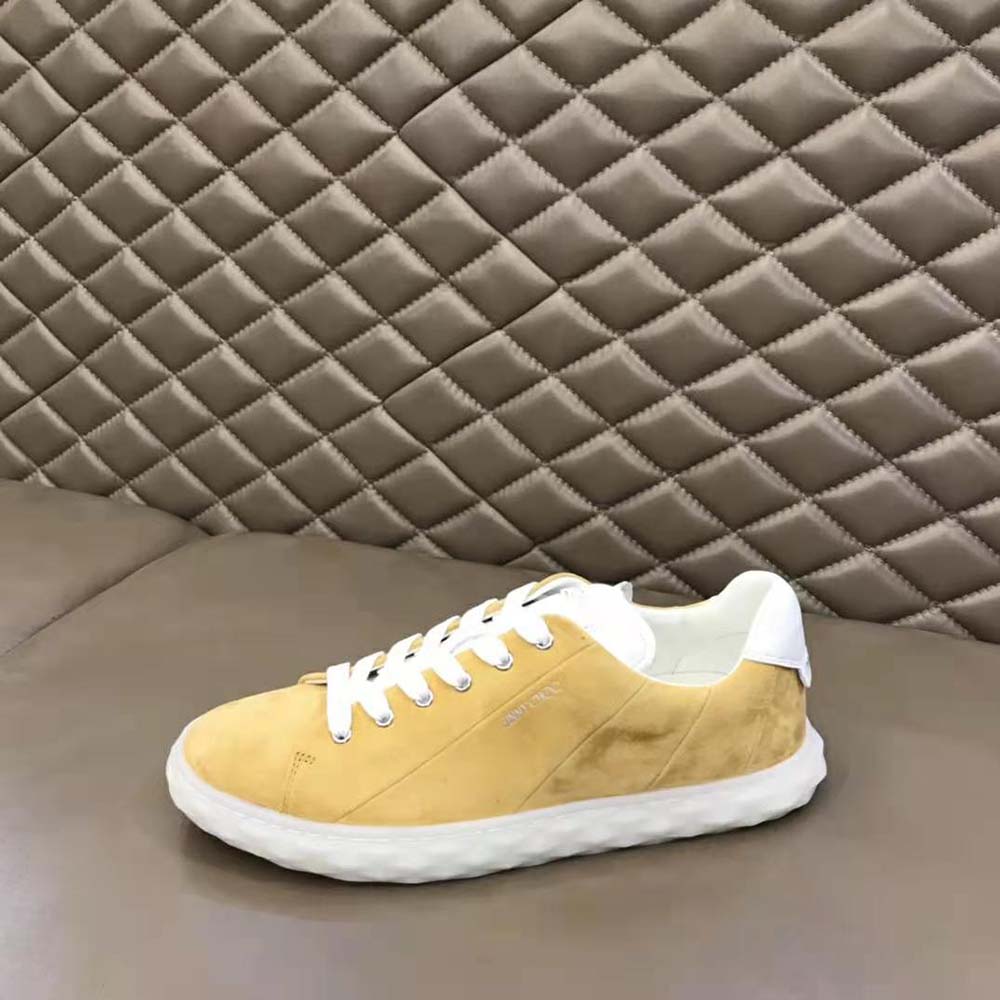 Jimmy Choo Women Diamond Light/F Light Mocha Suede and Light Mocha Nappa Low-Top Trainers - image 9