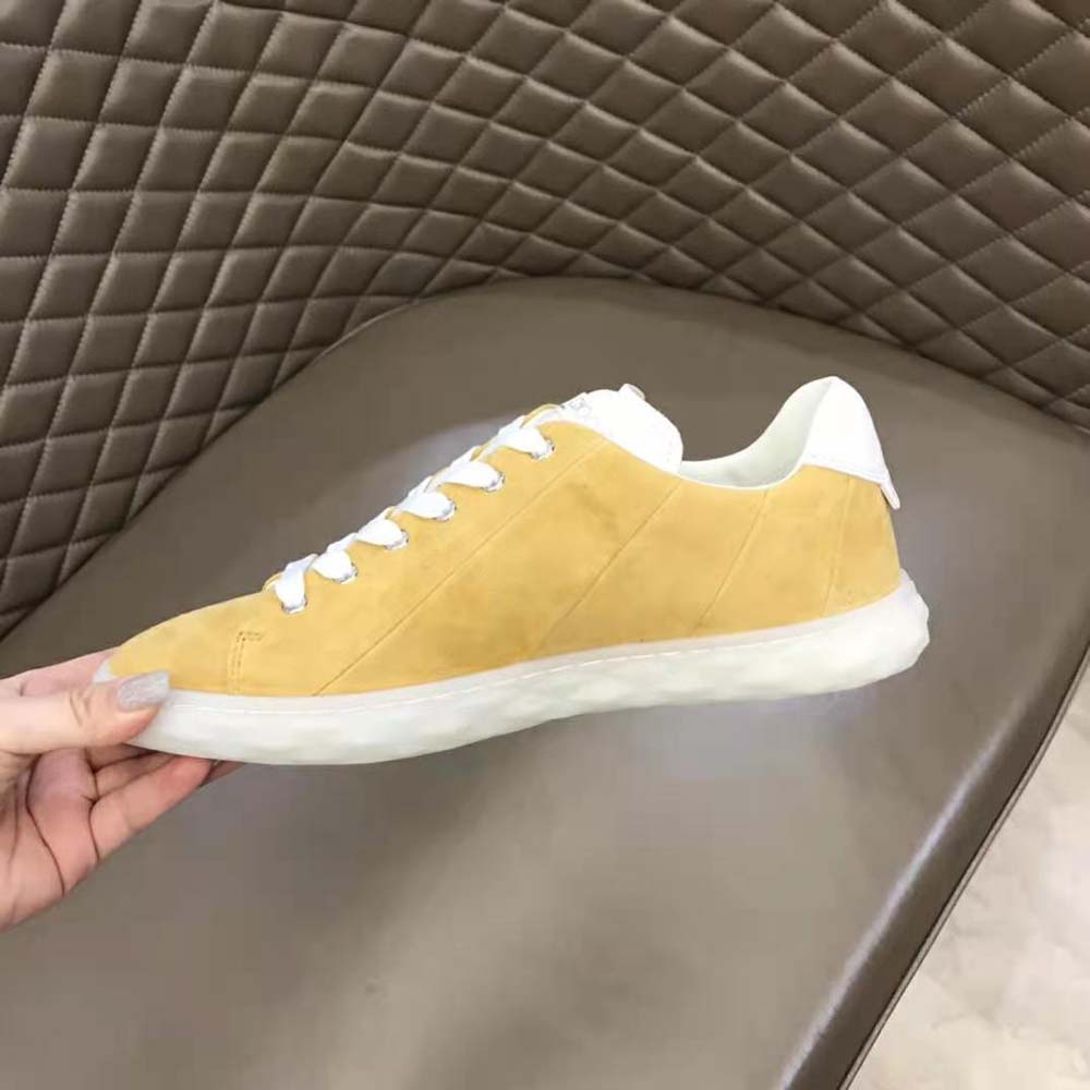 Jimmy Choo Women Diamond Light/F Light Mocha Suede and Light Mocha Nappa Low-Top Trainers - image 8