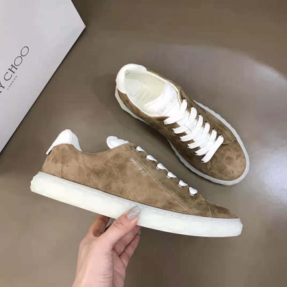Jimmy Choo Women Diamond Light/F Sun Suede and Sun Nappa Low-Top Trainers - image 4